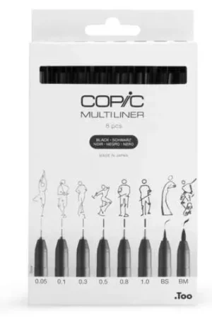 Commander Vite Set de 8 feutres multiliner Copic