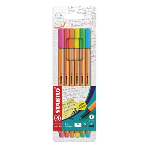 Promotion Etui de 6 feutres fluos Stabilo® Point 88®