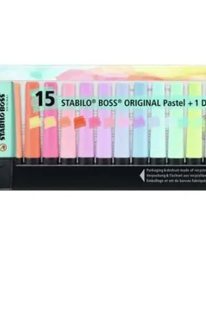Acheter Direct Set de 15 surligneurs couleurs pastel Stabilo Boss Original