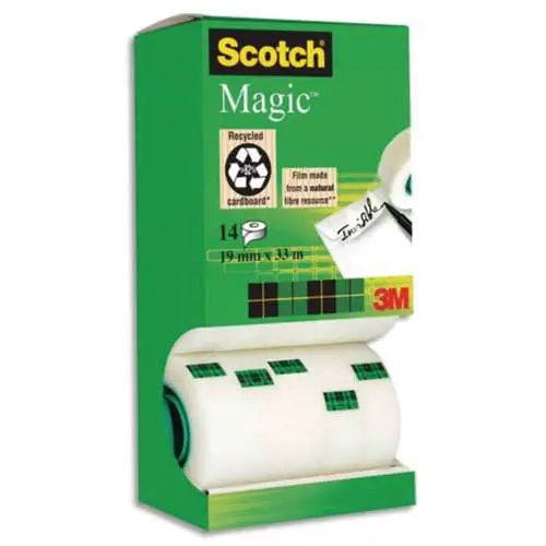 Pack de 14 rubans adhésifs invisibles Scotch® Magic 810 Populaire