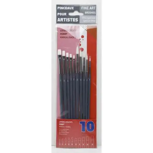 Vente Flash Lot de 10 pinceaux hobby en fibres synthétiques Da Vinci
