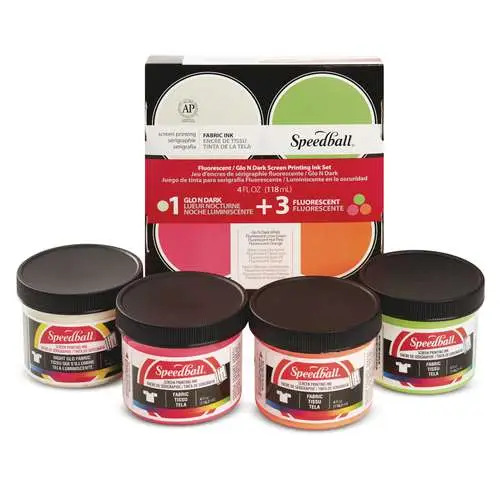 Set encre sérigraphie Speedball fluo Glo'In the Dark Promotion Saisonnière