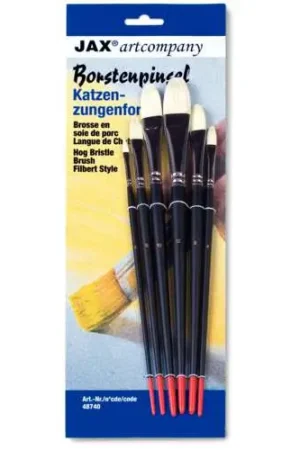 Lot de 6 brosses en soies de porc pointe langue de chat Soldes