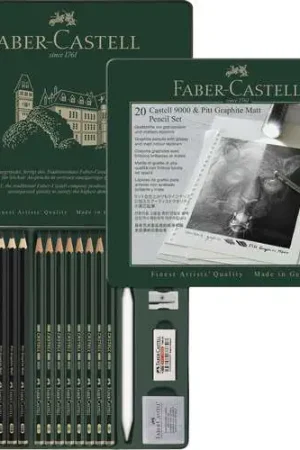 Set de crayons graphite mats Pitt et Castell 9000 Faber-Castell Retour Gratuit