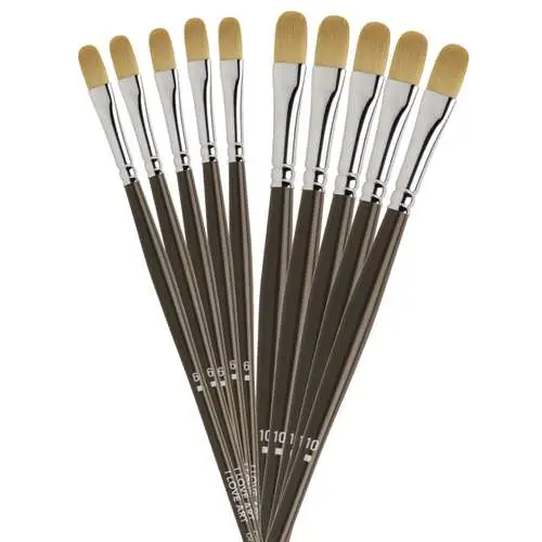 Set de 10 brosses acrylique pointe usée bombée I Love Art Remise
