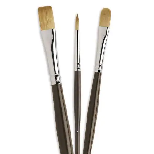 Set de 3 pinceaux acrylique Détail I Love Art Vente Flash