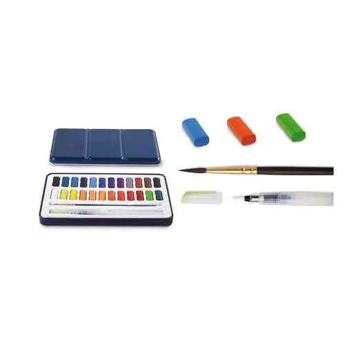 Affaire À Saisir Coffret de 24 godets 1/1 d’aquarelle I Love Art