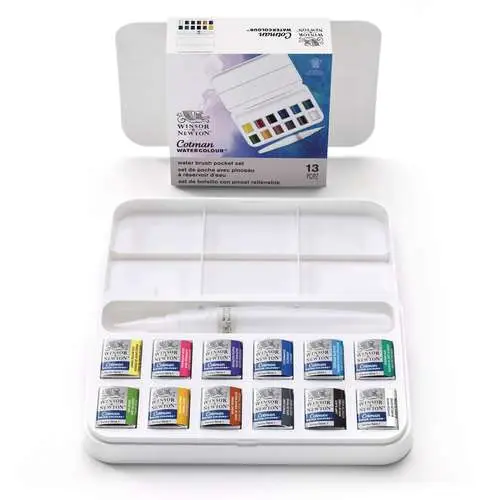 Coffret Cotman Brush Pen Winsor & Newton (12 demi godets) Satisfait Ou Remboursé