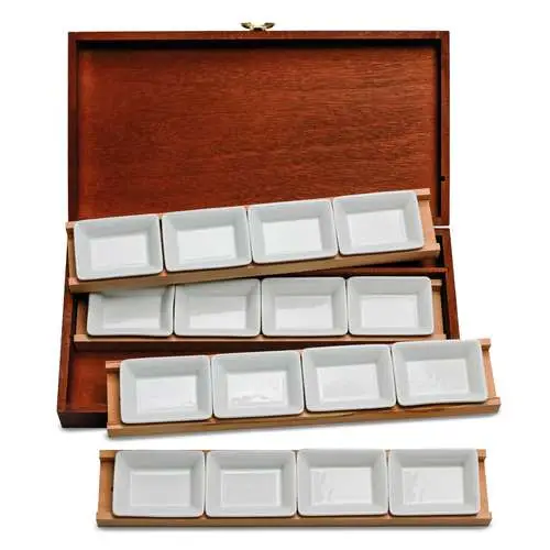 Meilleur Choix Coffret acajou 16 godets géant porcelaine vide Blockx