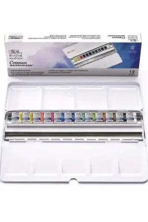 Haute Qualité Coffret Blue Box Cotman de Winsor & Newton (12 demi godets)