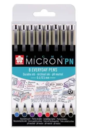 Authentique Etui complet de 8 feutres Pigma Micron PN Sakura