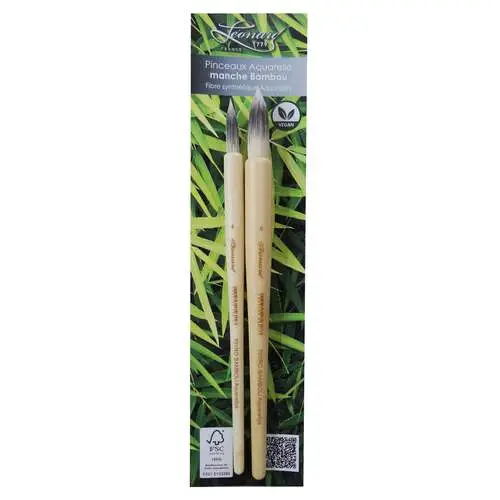 Lot de 2 pinceaux bambou Aquarellys 701RO Léonard Remise