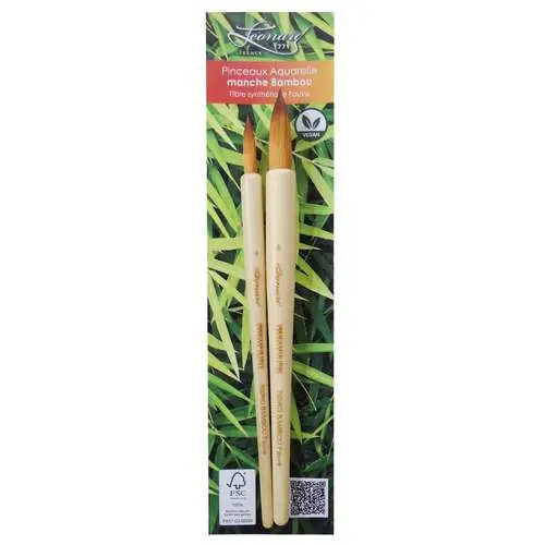 Super Prix Lot de 2 pinceaux bambou Fauve 700RO Léonard
