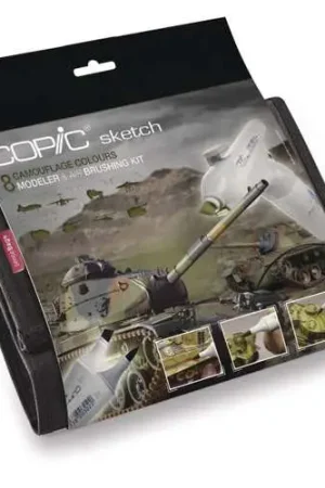 Commander Vite Trousse de 8 marqueurs camouflage Copic Sketch
