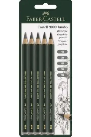 Nouvelle Collection Lot de 5 crayons Castell 9000 Jumbo