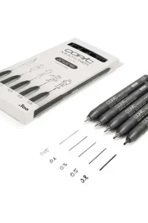 Vente Flash Set 5 feutres multiliner pointe noire Copic