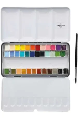 Top Vente Coffret peinture aquarelle collection classique 36 1/2 godets Charvin