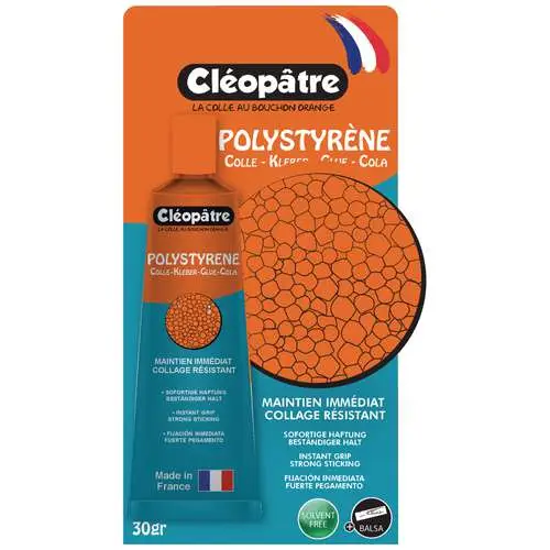 Promotion Saisonnière Colle pour Polystyrène sans solvant Cléopâtre