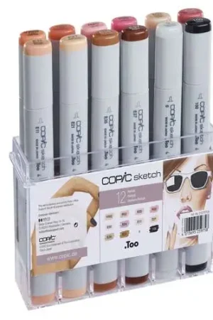 Quantité Limitée Assortiment de 12 marqueurs couleur chair Copic Sketch