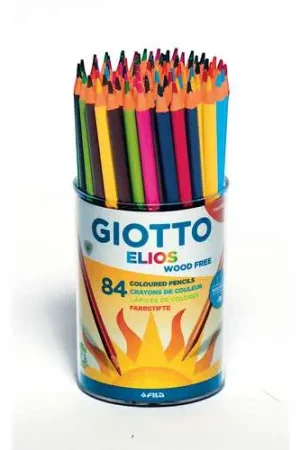 Pot de 84 crayons de couleurs Elios Wood Free Prix Bas