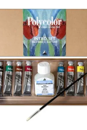 Livraison Express Set initiation peinture acrylique vinylique Polycolor Maimeri