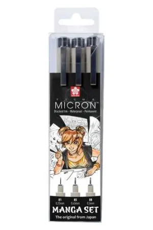 Retour Gratuit Set Manga de 3 feutres Fineliners Pigma Micron