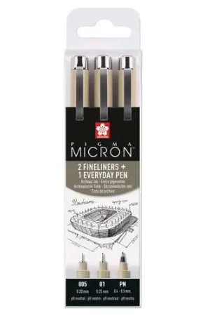 Prix Cassé Etui de 3 feutres Pigma Micron Sakura