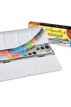 Coffret de 12 + 6 1/2 godets d'aquarelle extra-fine Sennelier Prix Bas