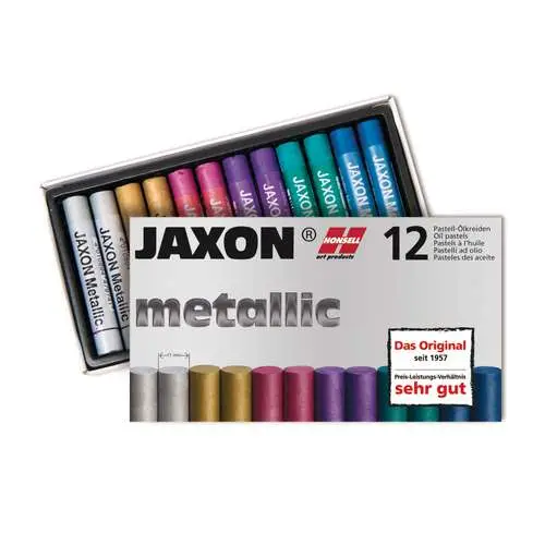 Coffret de 12 pastels à l'huile Jaxon couleurs métallisées Dernier Modèle