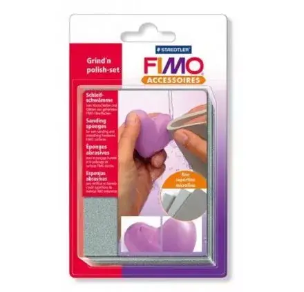 Set 3 Eponges Abrasives 'Fimo' Super fine Prix Réduit