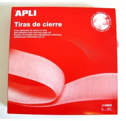 Haute Qualité Bandes auto-agrippantes adhésives 'Apli' Blanc 2 cm x 25 m