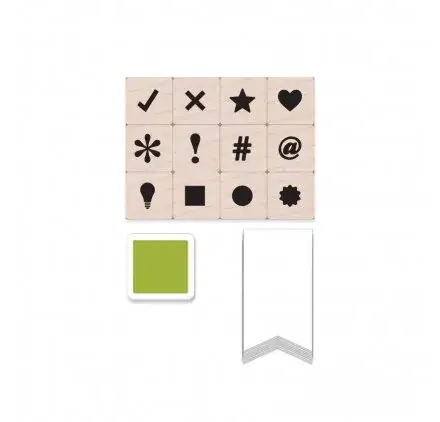 Set de tampons bois 'Hero Arts' Planner Dingbats Mini Tub Petit Prix