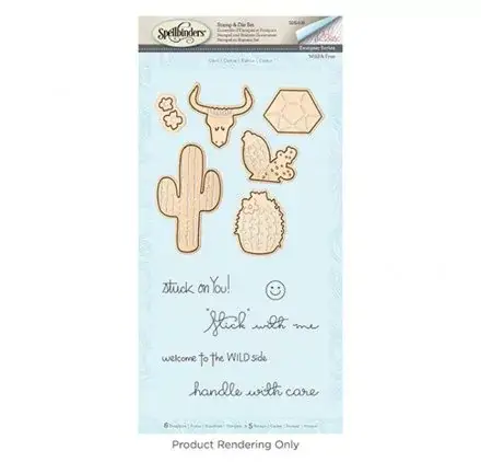 Combo Dies / Tampons caoutchouc 'Spellbinders' Cactus Petit Prix