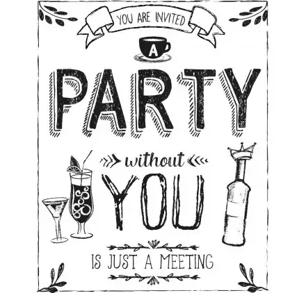 Authentique Tampon bois 'Rayher ' Party