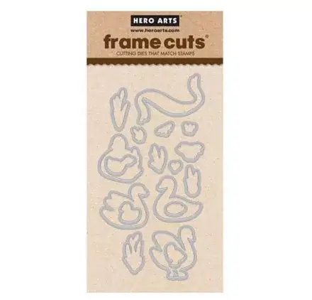 18 Dies/Matrices de découpe 'Hero Arts' Swans and Cattails Frame Cuts Pas Cher