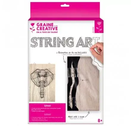 Réduction Kit Tableau Elephant 'Graine Créative by PW - String Art' 20 x 30 cm