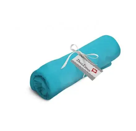Coupon de tissu chenille velours 'BeaLena' uni bleu turquoise 80 cm x 1 m Commande En Gros