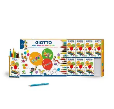 Prix Bas Lot de 10 étuis de 6 mini crayons de couleur 'Giotto - Party Set'