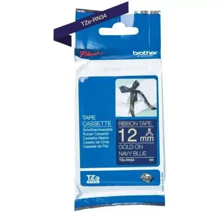 Ruban Cassette 12 mm P-Touch H200 'Brother' Tissu Or/Bleu nuit Bon Marché