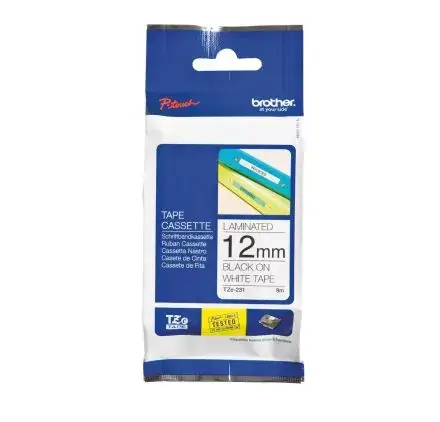 Offre Du Jour Ruban Cassette 12 mm P-Touch H200 'Brother' Laminé Noir/Blanc