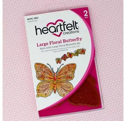 Affaire À Saisir 2 Tampons caoutchouc montés mousse 'Heartfelt Creations' Large Floral Butterfly