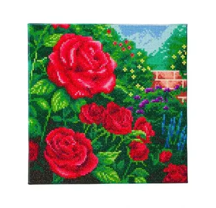 Meilleur Choix Kit Tableau Diamond Painting 30x30 cm 'Crystal Art' A Perfect Red Rose
