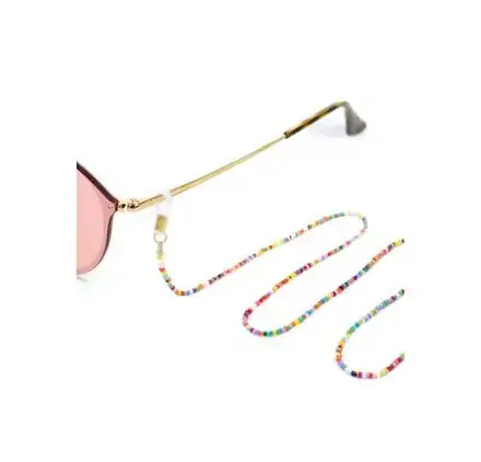 Cordon à lunettes en perles de rocailles 'La Fourmi Créative' Doré/multicolore 80 cm x 2.5 mm Paiement Sécurisé