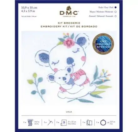 Kit Broderie traditionnelle 'DMC ' Lola Koala 10,9 cm x 10 cm Nouvel Arrivage