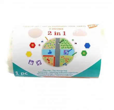 Tapis de jeu et sac de rangement 2 en 1 'Sodertex' Ecru 140 cm Meilleur Prix