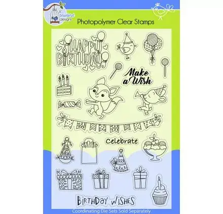Tampons transparents 'Lil' Bluebird Designs' Happy Birthday Commander Maintenant