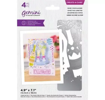 Meilleure Vente 4 Dies / Matrices de découpe 'Crafter's Companion - Gemini' Raise Your Glasses