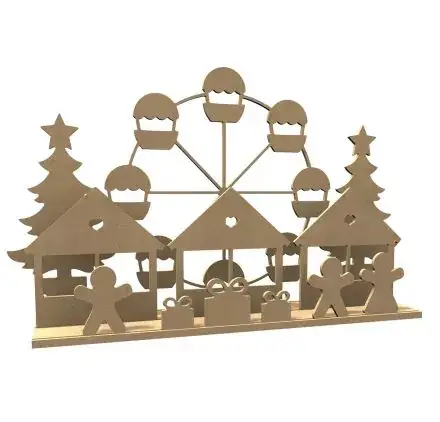 Support en MDF 'Aladine' Scène de Noël à décorer Circus Satisfait Ou Remboursé