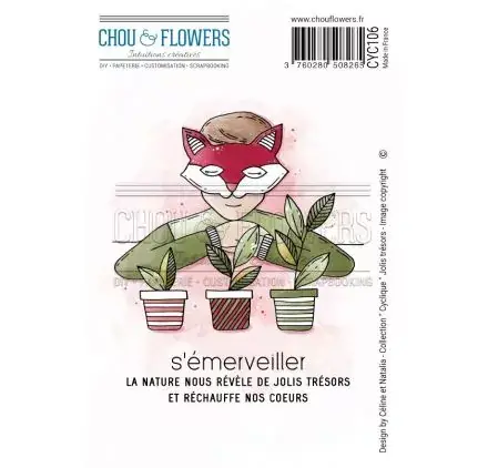 Remise Tampons caoutchouc gomme montés sur mousse 'Chou & Flowers - Cyclique' Jolis Trésors