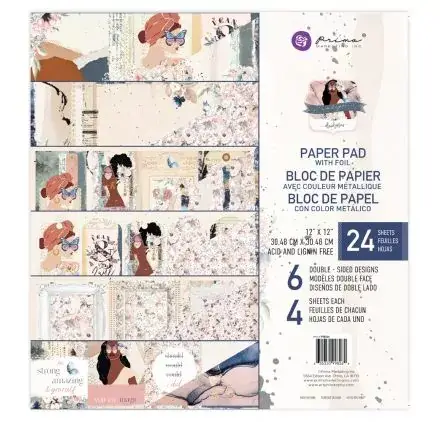 Vente Flash Assortiment de 24 papiers doubles 30x30 'Prima - Indigo'